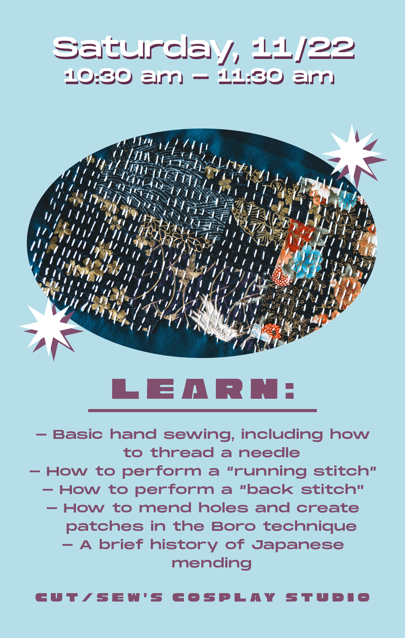 COLOSSAL CLASS // Mending Clothes with Boro Embroidery