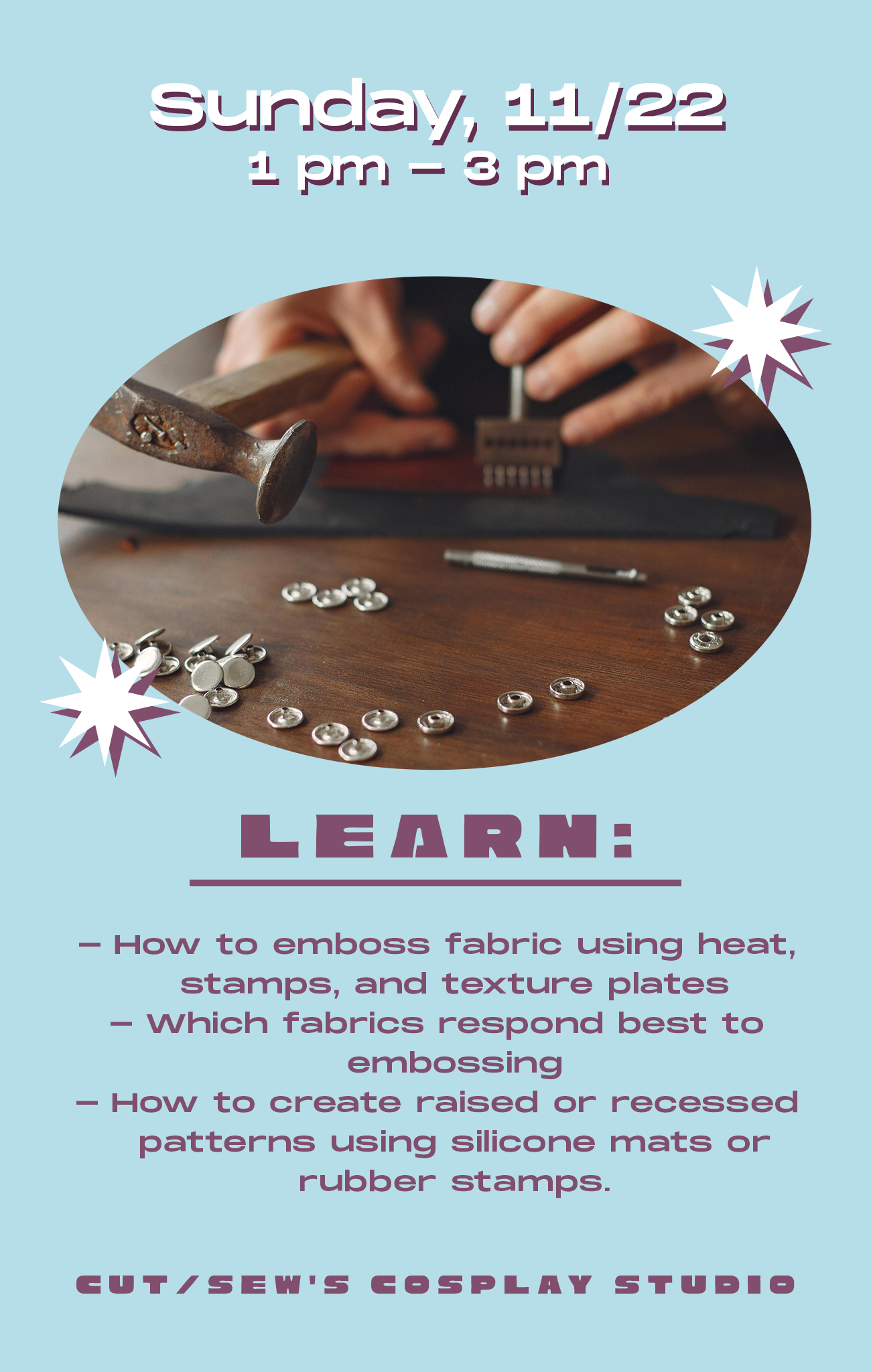 COLOSSAL CLASS // Intro to Fabric Embossing for Cosplay