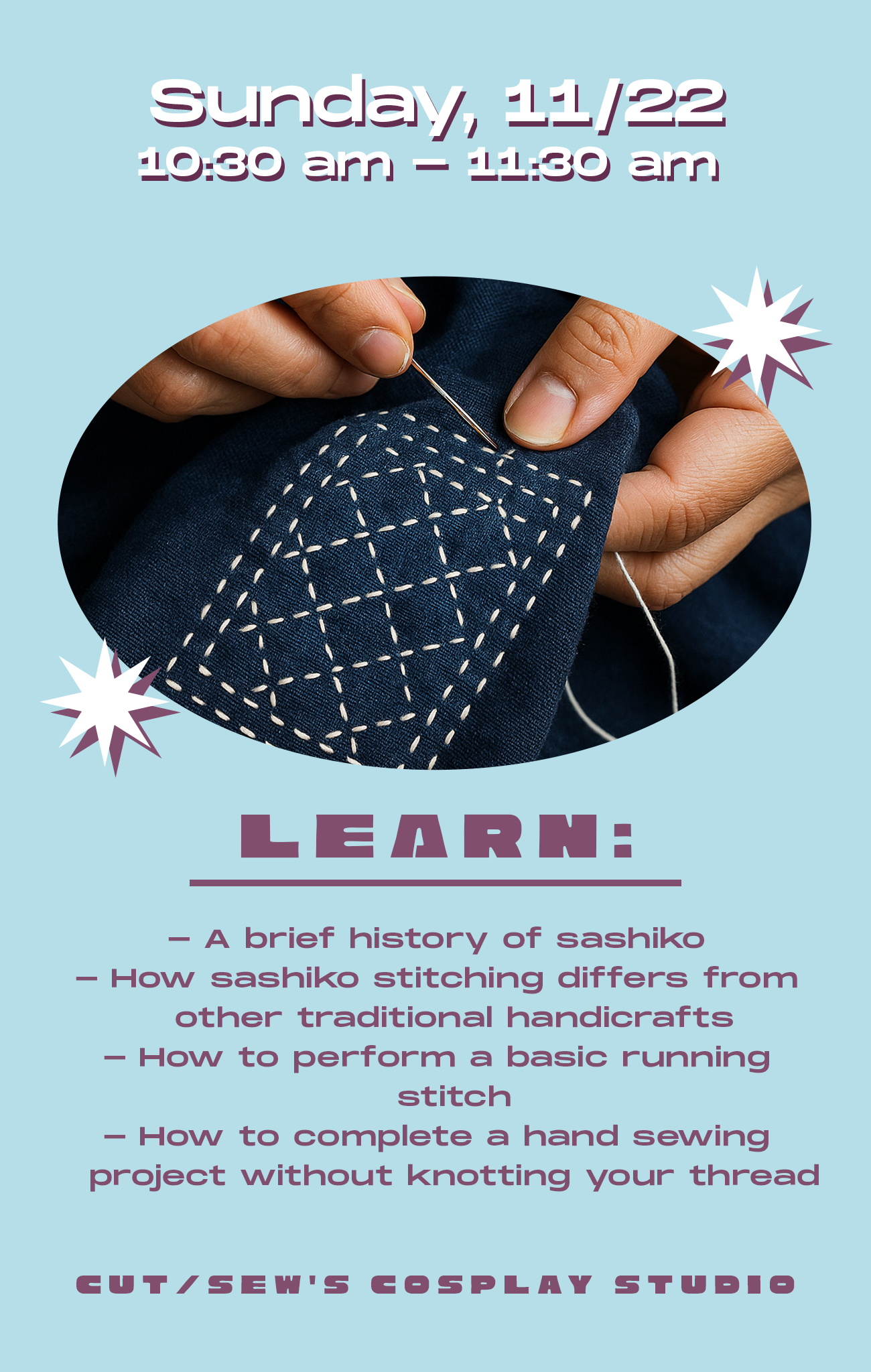 COLOSSAL CLASS // Learn Japanese Sashiko Hand Embroidery