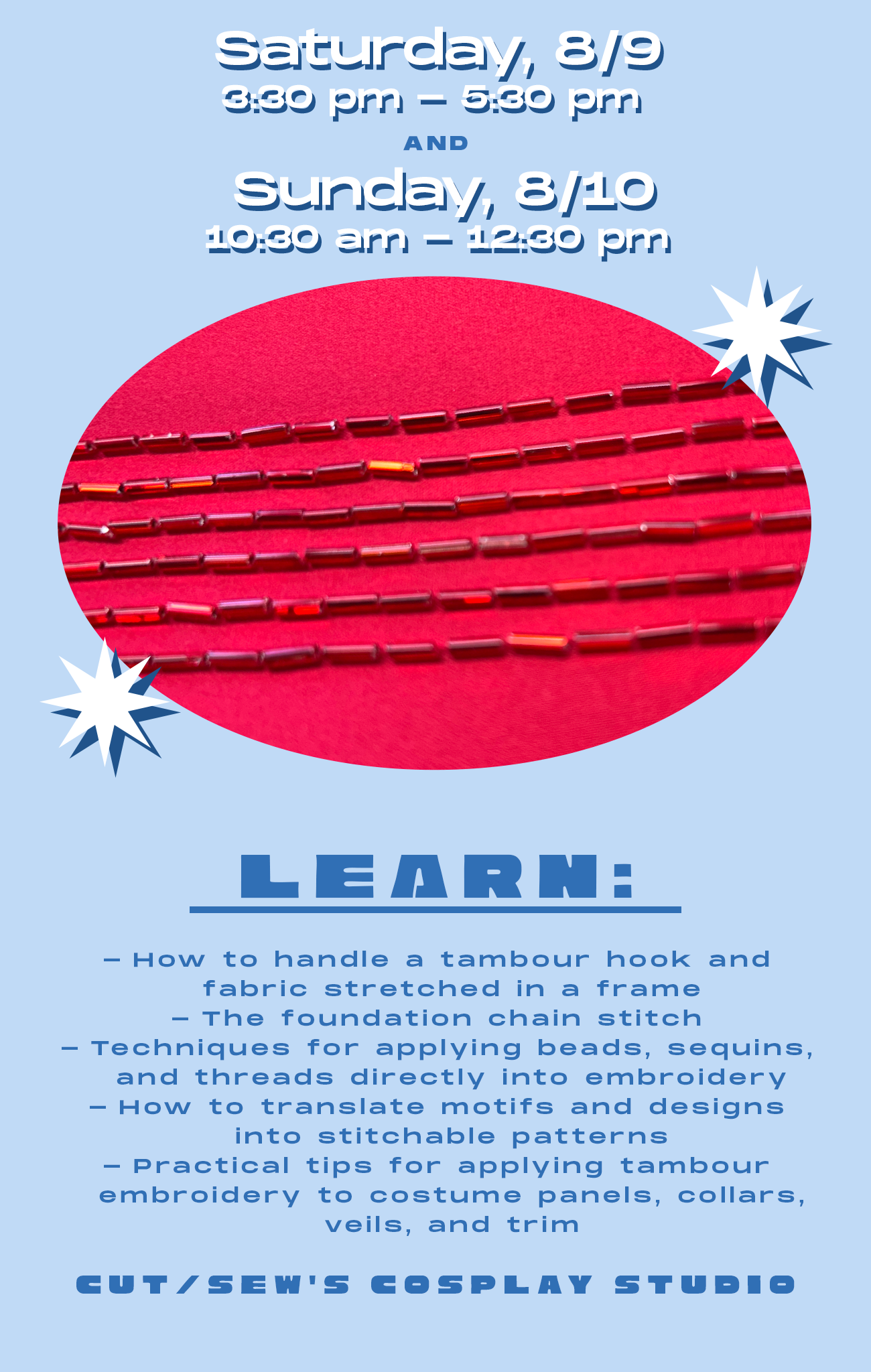 CLASS AT OTAKON // Tambour Embroidery 101