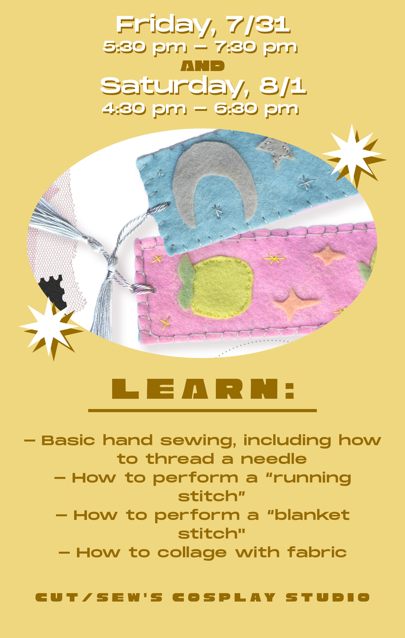 METRO CLASS // Hand Embroider a Felt Bookmark