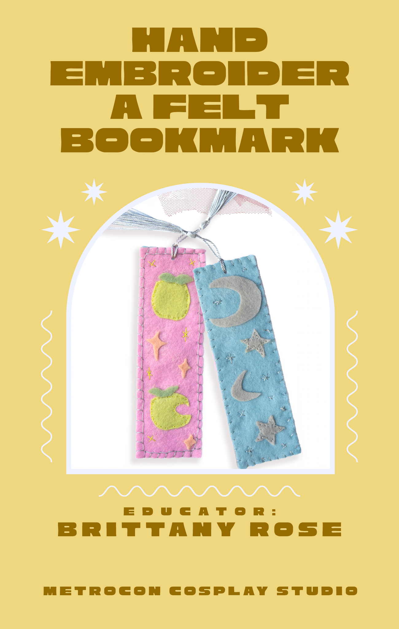 METRO CLASS // Hand Embroider a Felt Bookmark