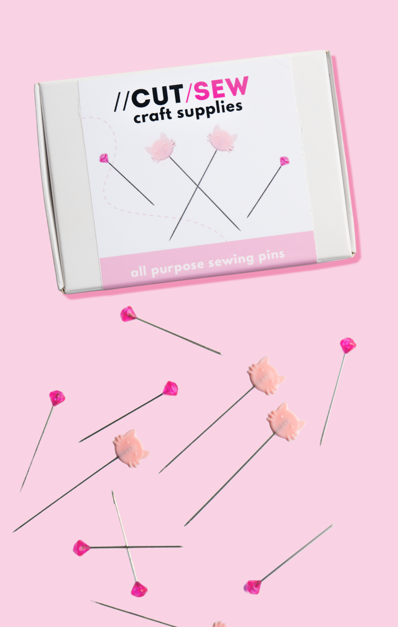 Gemstone Kitty Sewing Pins