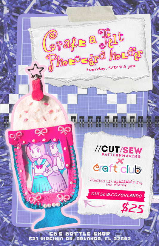 Craft a Felt Photocard Holder « CUT/SEW x Craft Club Orlando Workshop