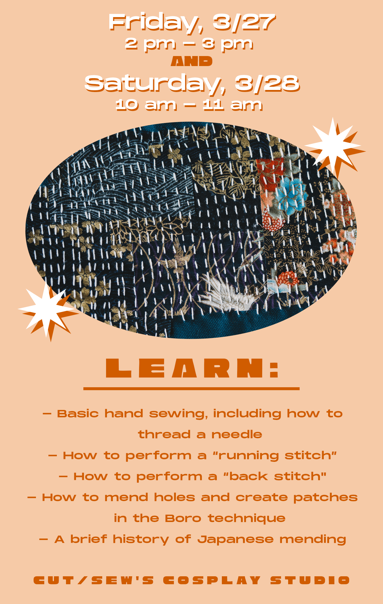 ANIME DETOUR // Mending Clothes with Boro Embroidery