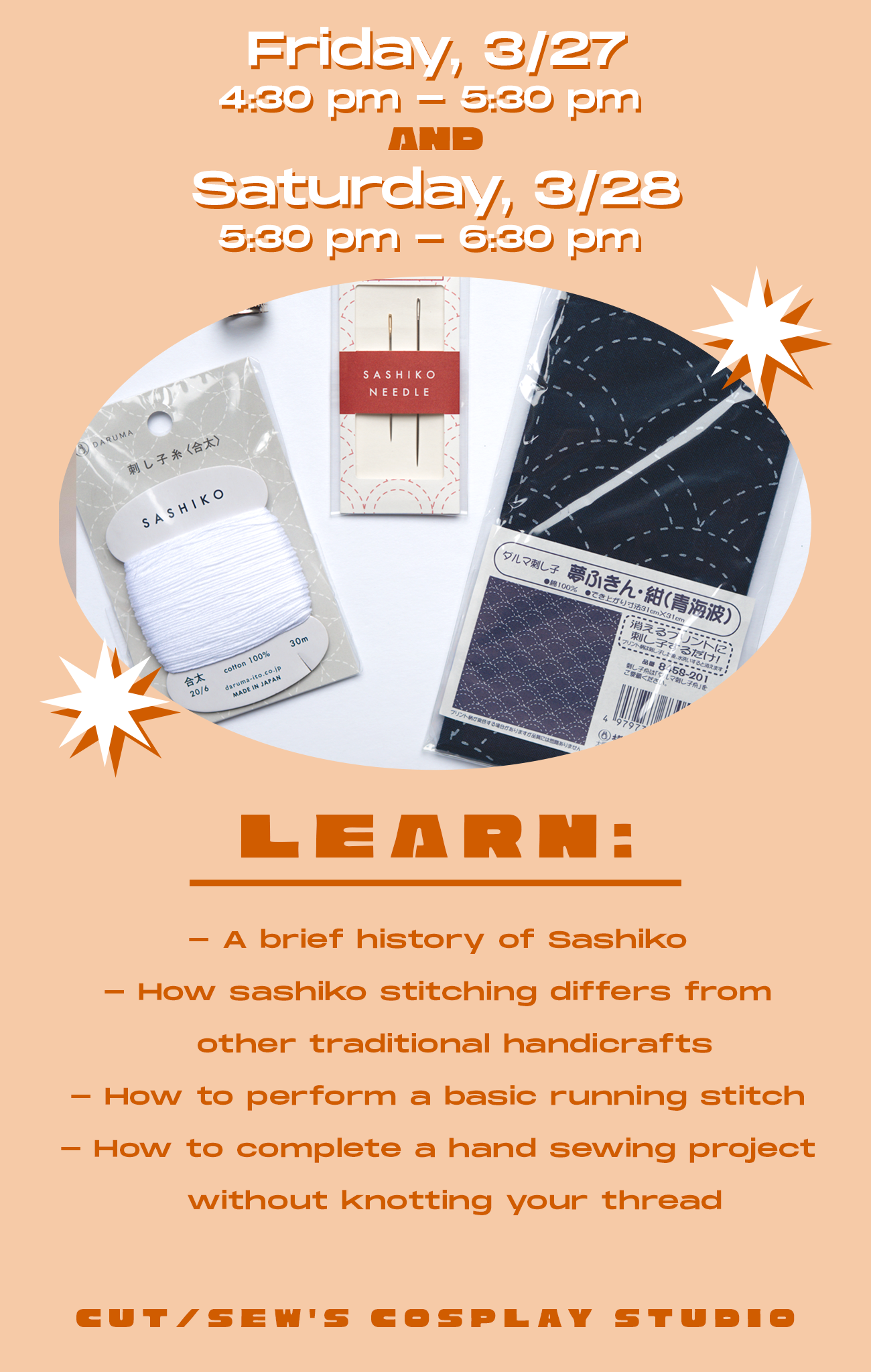 ANIME DETOUR // Learn Japanese Sashiko Hand Embroidery