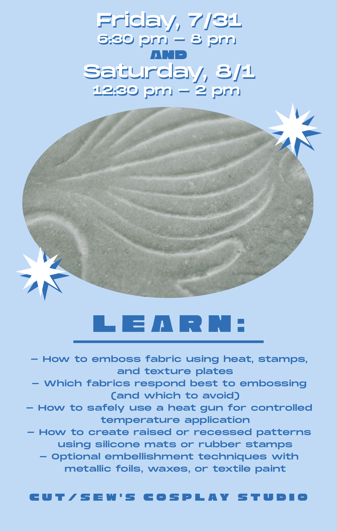 OTAKON CLASS // Fabric Embossing for Cosplay