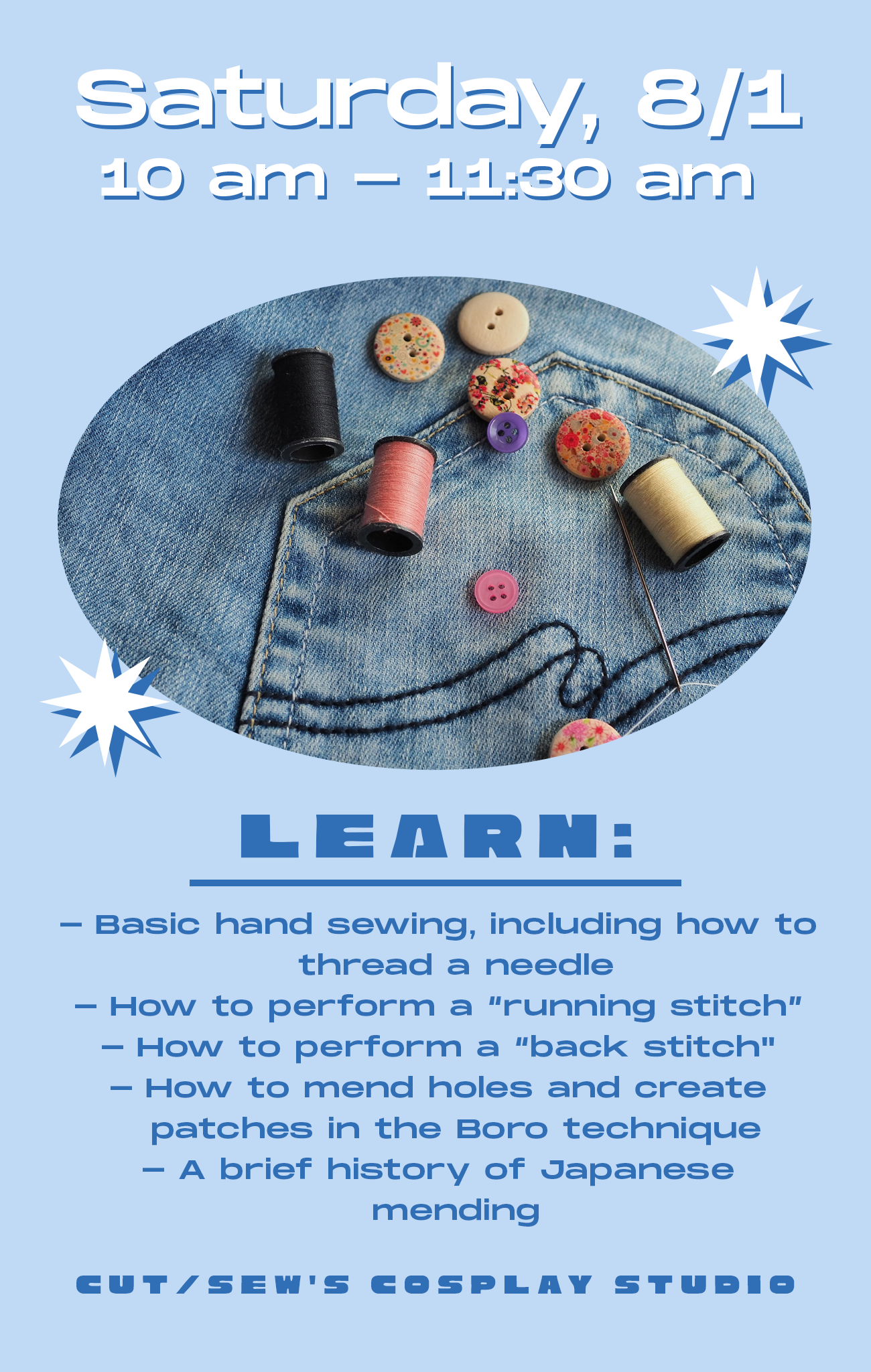OTAKON CLASS // Mending with Japanese Boro Embroidery