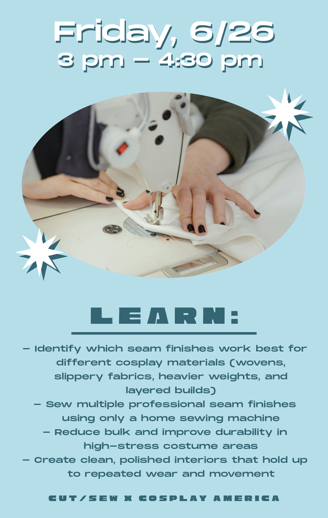 Cosplay America Workshop // Advanced Seam Finishes