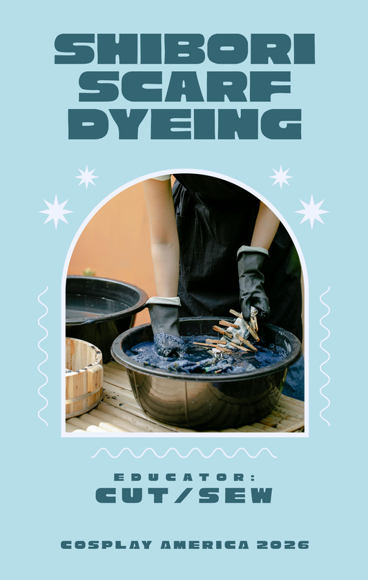 Cosplay America Workshop // Shibori Scarf Dyeing