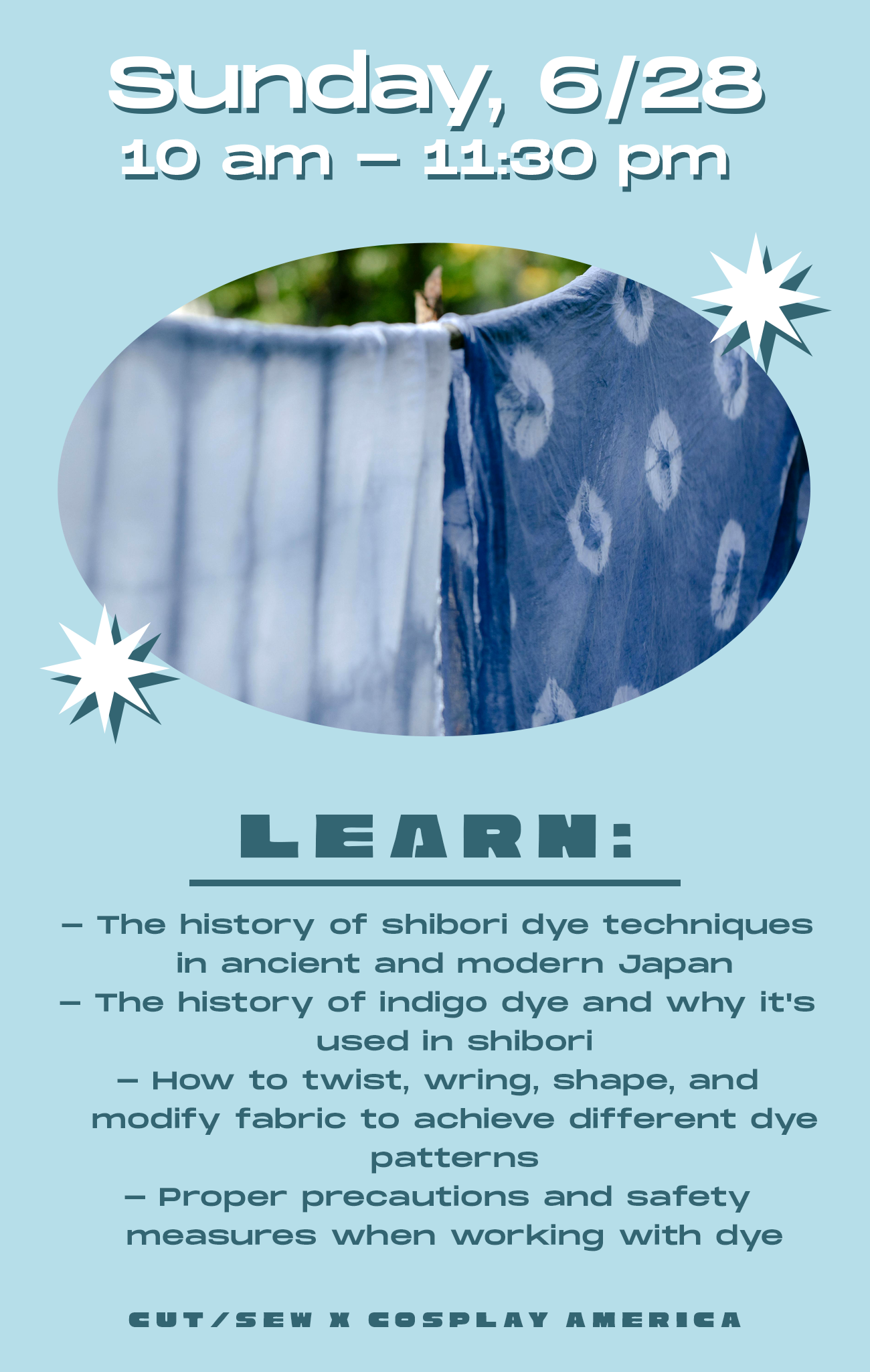 Cosplay America Workshop // Shibori Scarf Dyeing