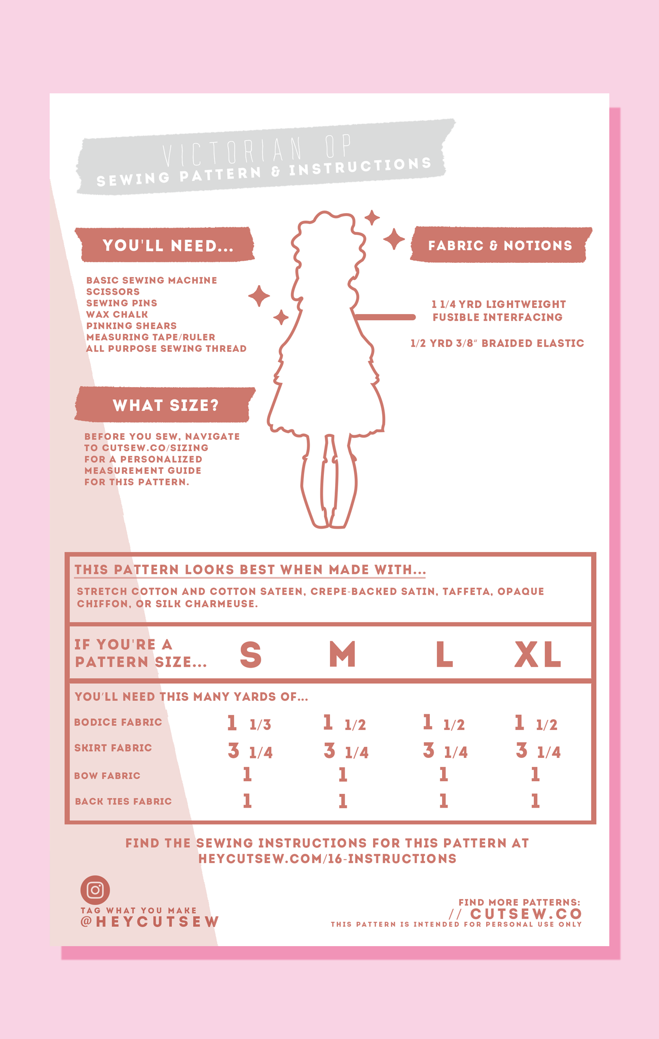 CUT/SEW Beginner Friendly Japanese Lolita OP Sewing Pattern
