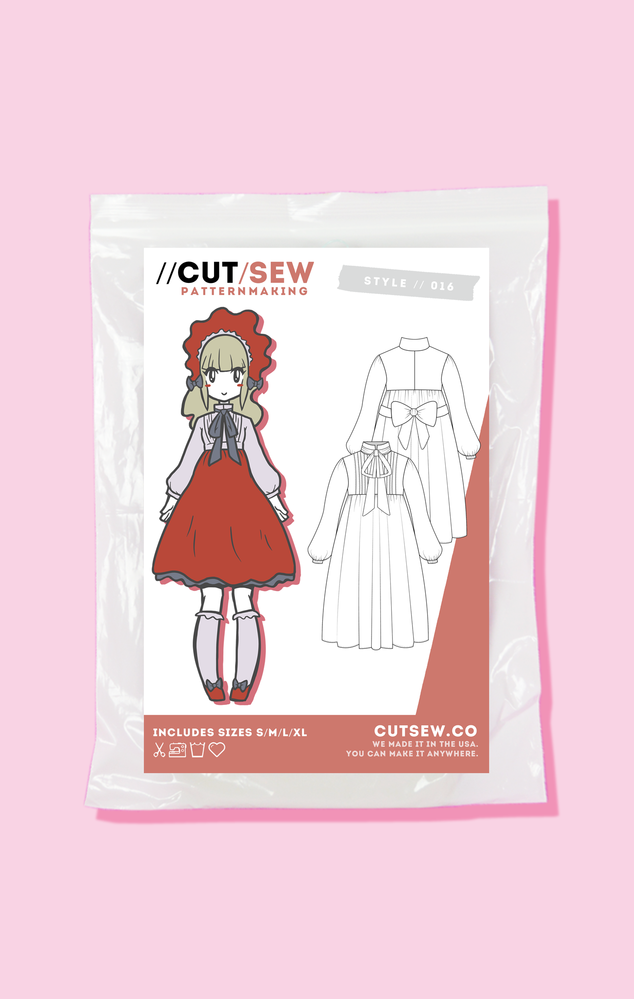 CUT/SEW Beginner Friendly Japanese Lolita OP Sewing Pattern