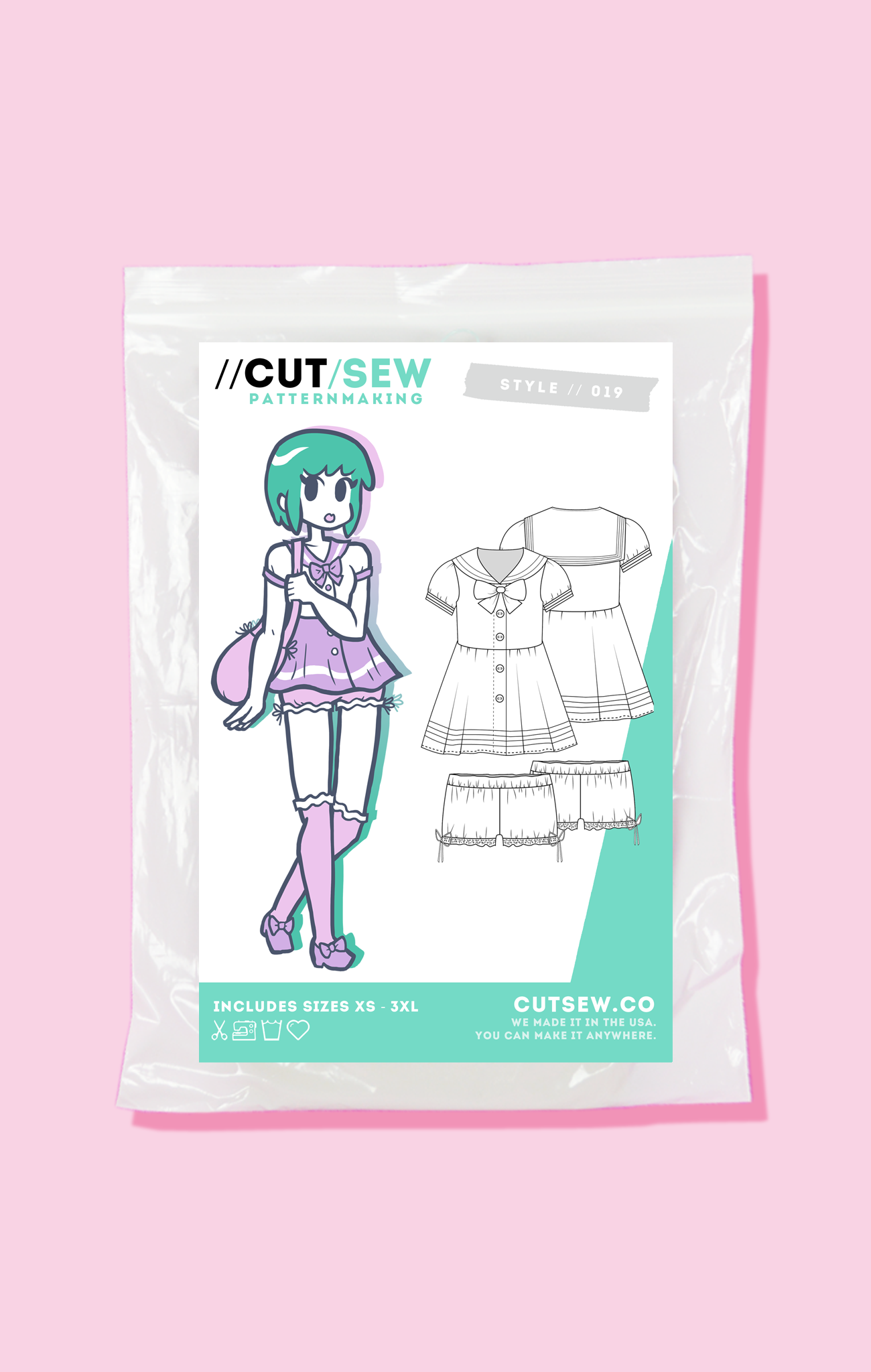 CUT/SEW Beginner Friendly Sailor Shirt & Bloomers Sewing Pattern