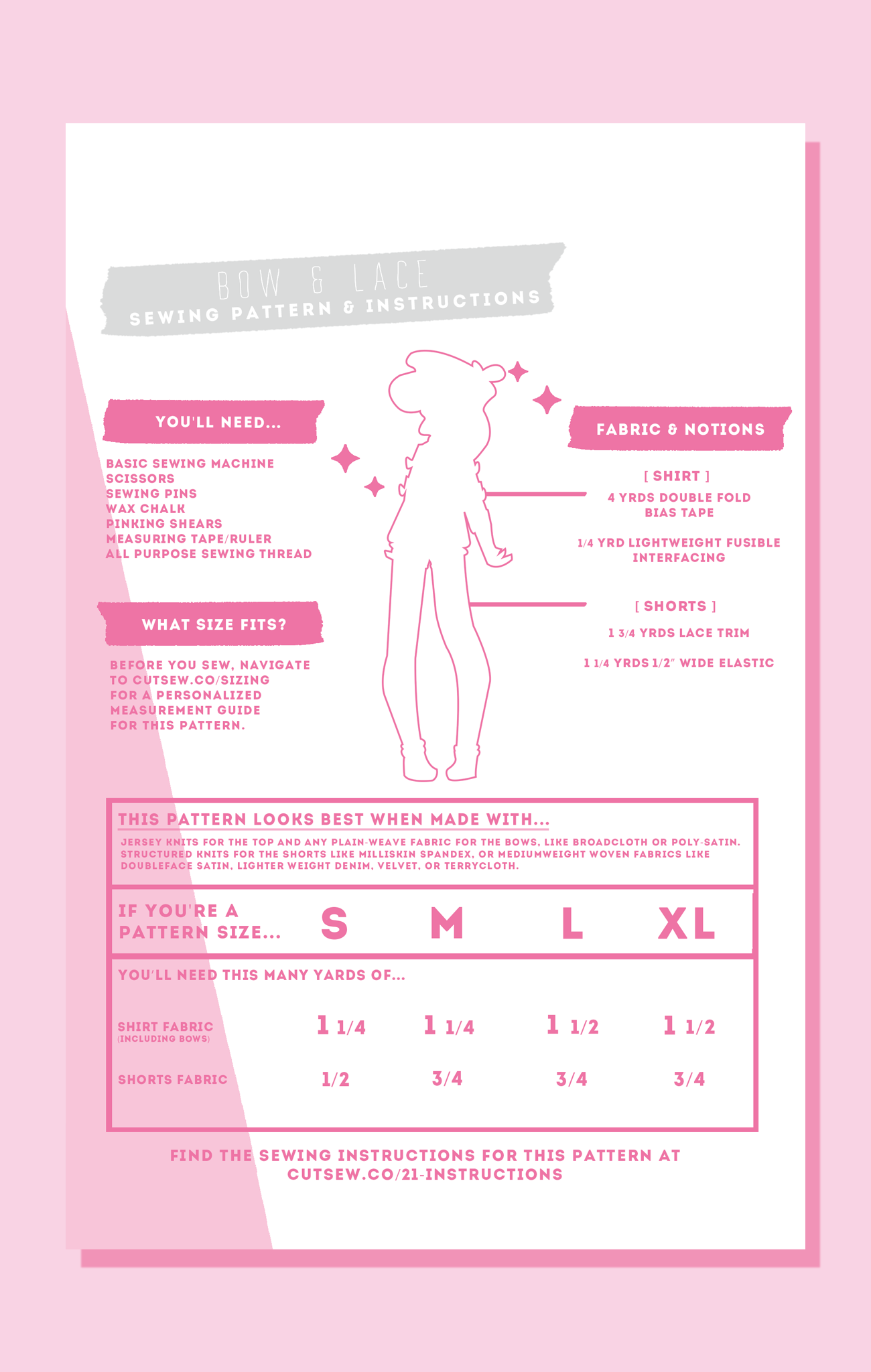 CUT/SEW Beginner Friendly Sleepwear Sewing Pattern