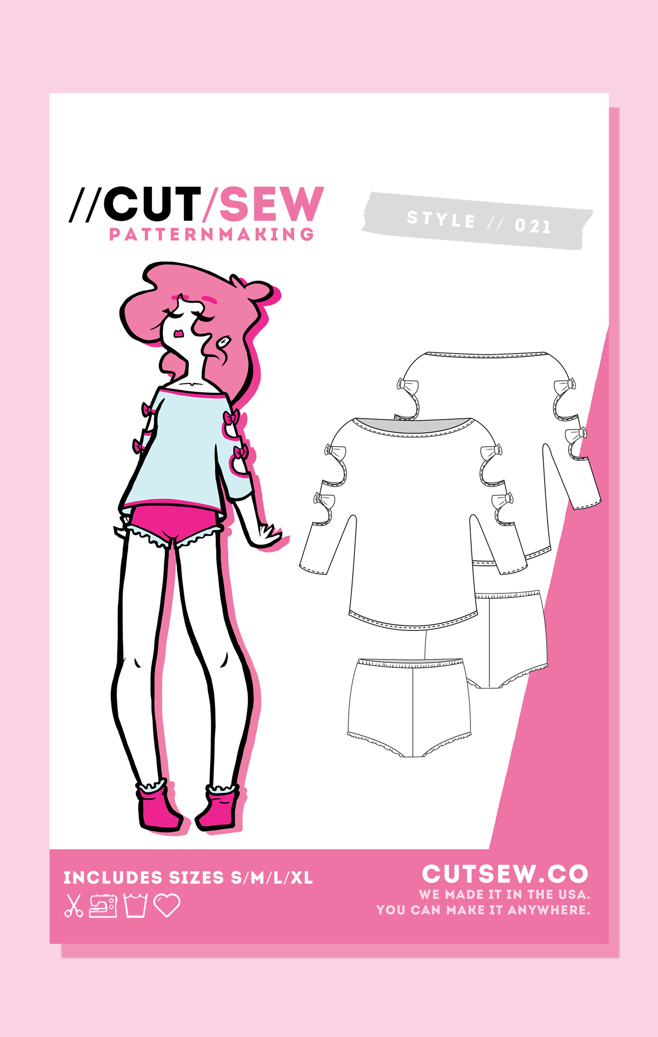 CUT/SEW Beginner Friendly Sleepwear Sewing Pattern