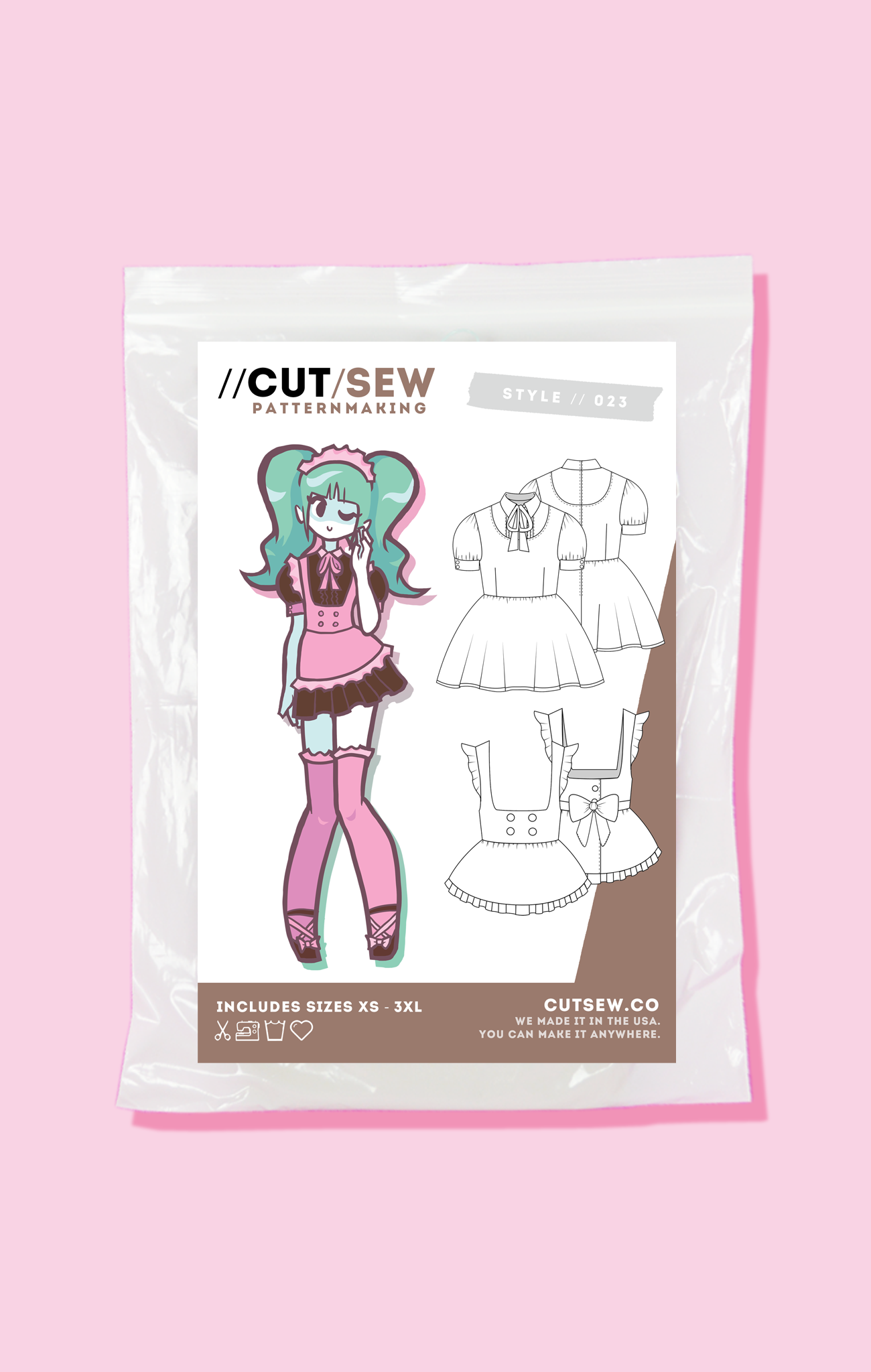 CUT/SEW Beginner Friendly Maid Costume Sewing Pattern