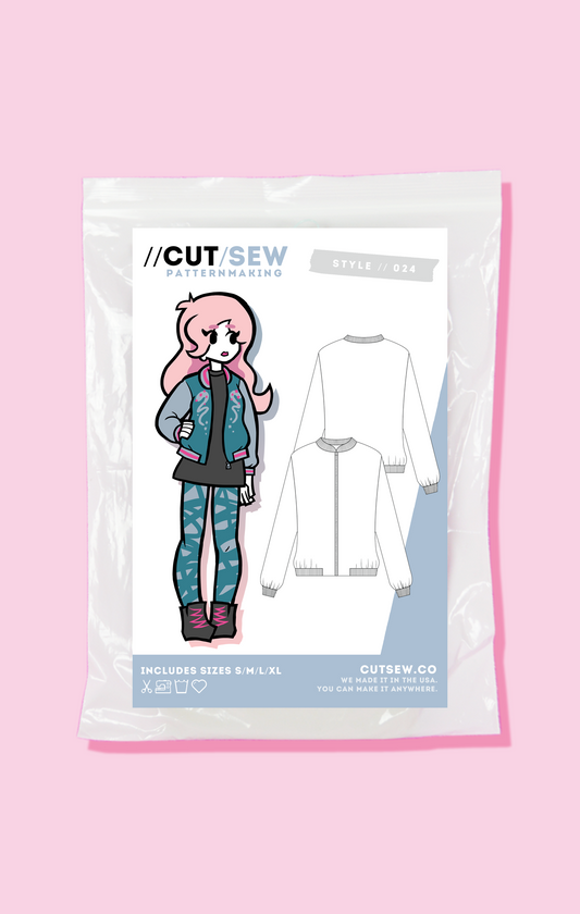 CUT/SEW Beginner Friendly Bomber Jacket Sewing Pattern