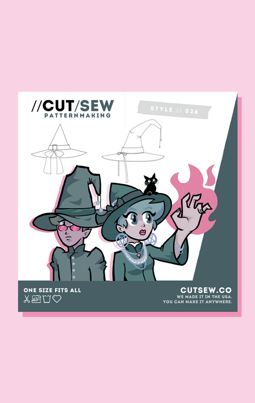 CUT/SEW Beginner Friendly Witch & Wizard Hat Sewing Pattern