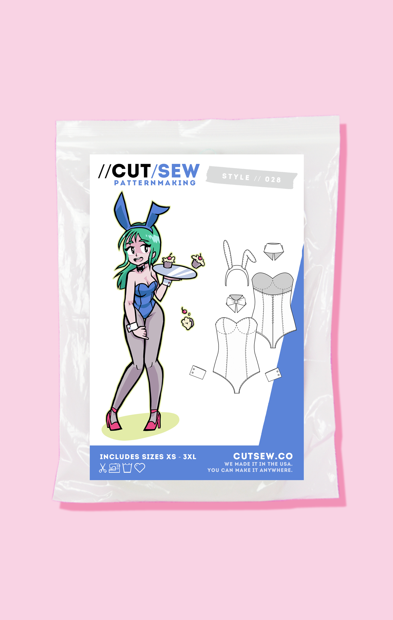 CUT/SEW Beginner Friendly Bunny Suit Sewing Pattern
