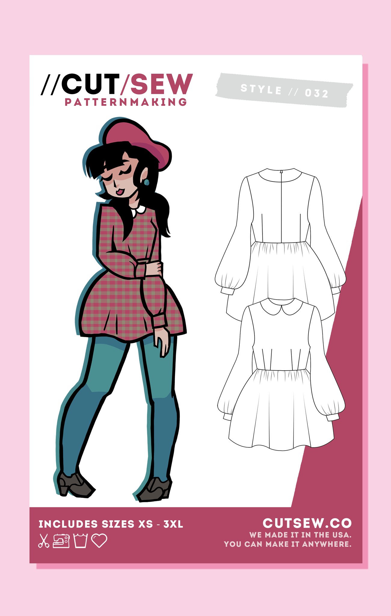 CUT/SEW Beginner Friendly Mod Dress Sewing Pattern