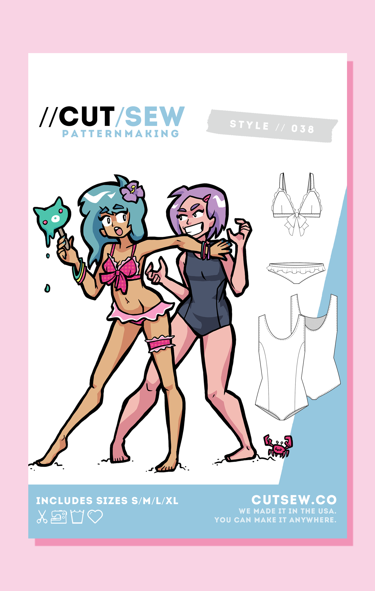 CUT/SEW Beginner Friendly Swimsuit Sewing Pattern