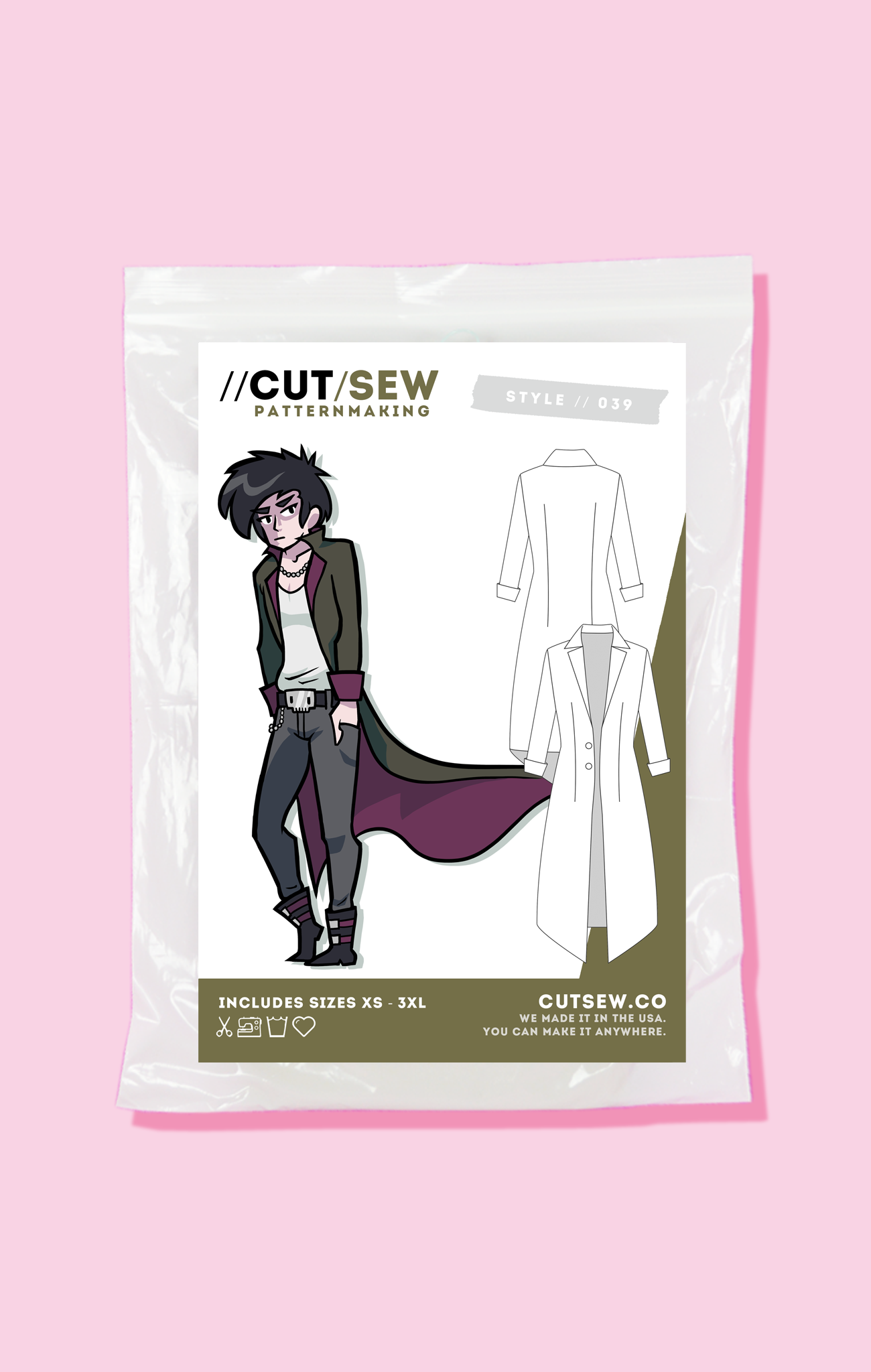CUT/SEW Beginner Friendly Duster Coat Sewing Pattern