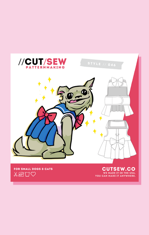 CUT/SEW Beginner Friendly Dog Seifuku Sewing Pattern