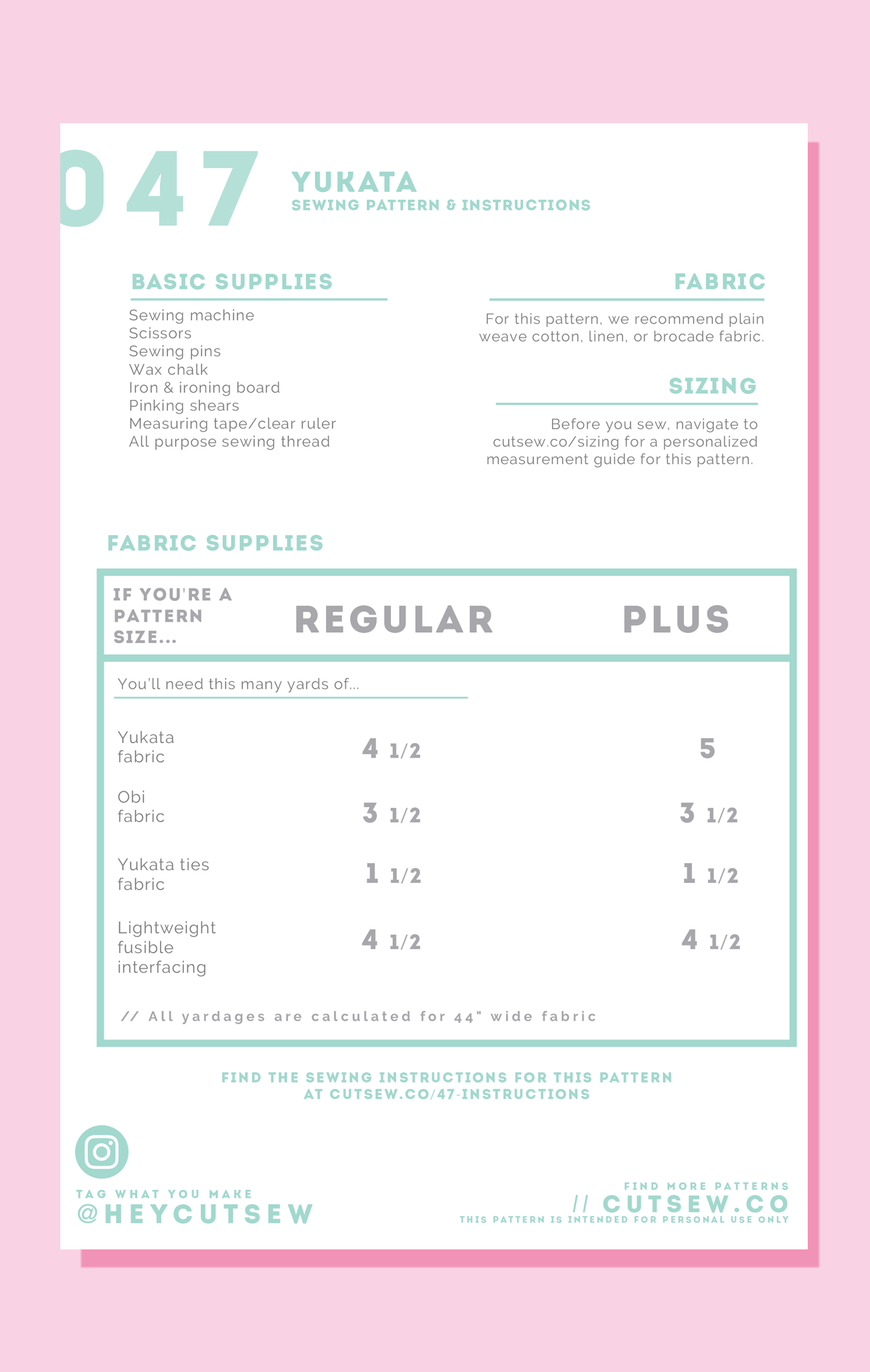 CUT/SEW Beginner Friendly Kimono Sewing Pattern
