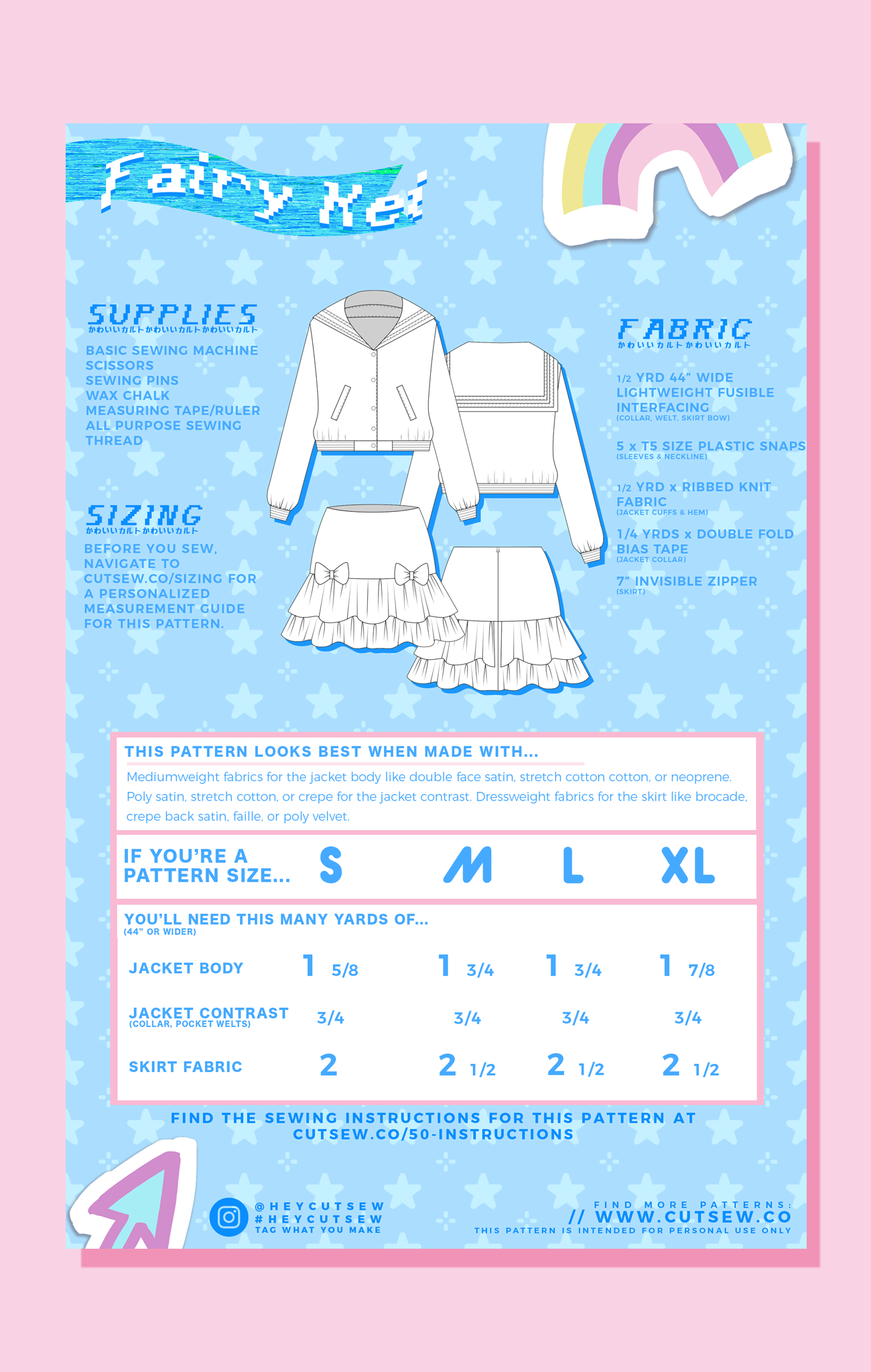 CUT/SEW Beginner Friendly Fairy Kei J-Fashion Sewing Pattern