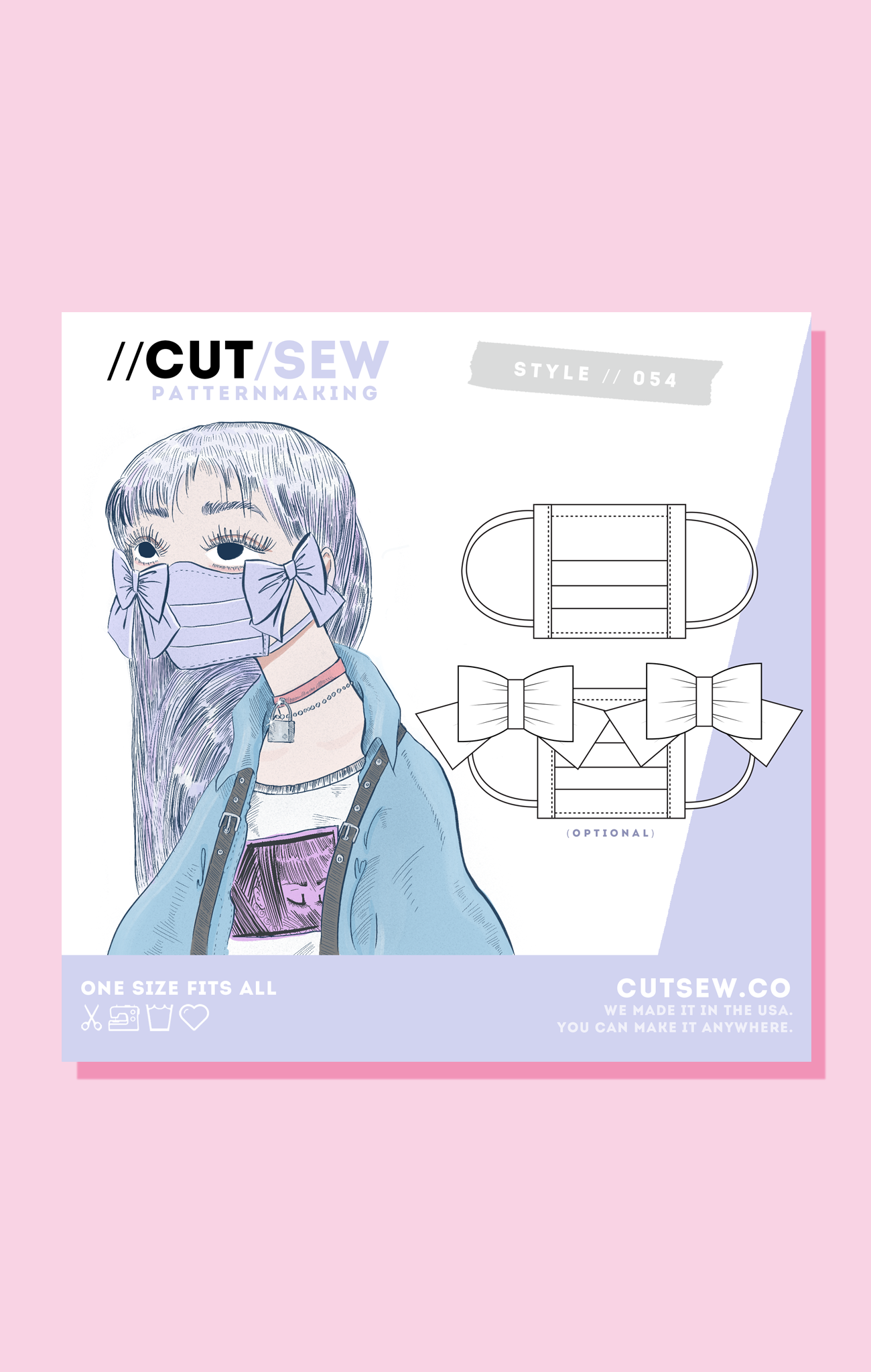 CUT/SEW Beginner Friendly Face Mask Sewing Pattern