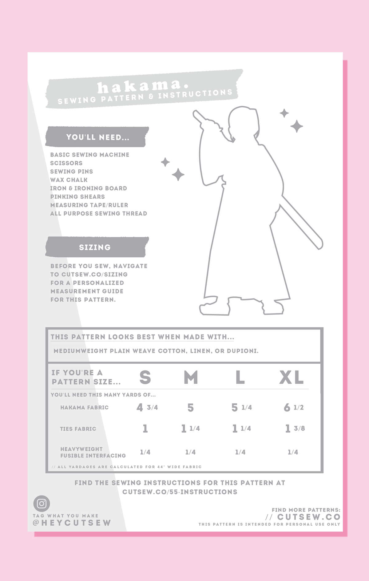 Japanese Hakama Kendo Sewing Pattern // CUT/SEW – CUT/SEW Patternmaking