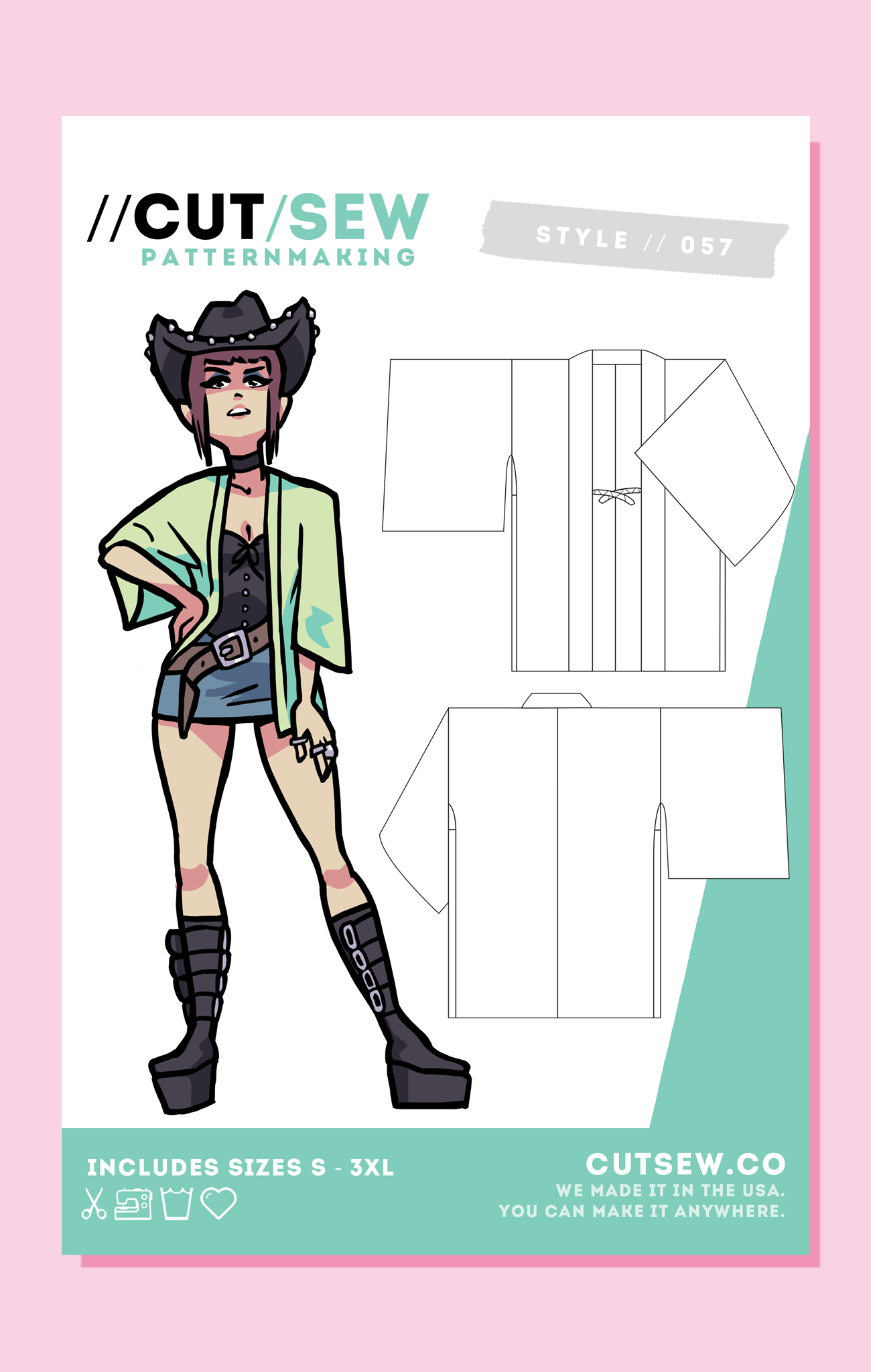 CUT/SEW Japanese Haori Hoppi Sewing Pattern