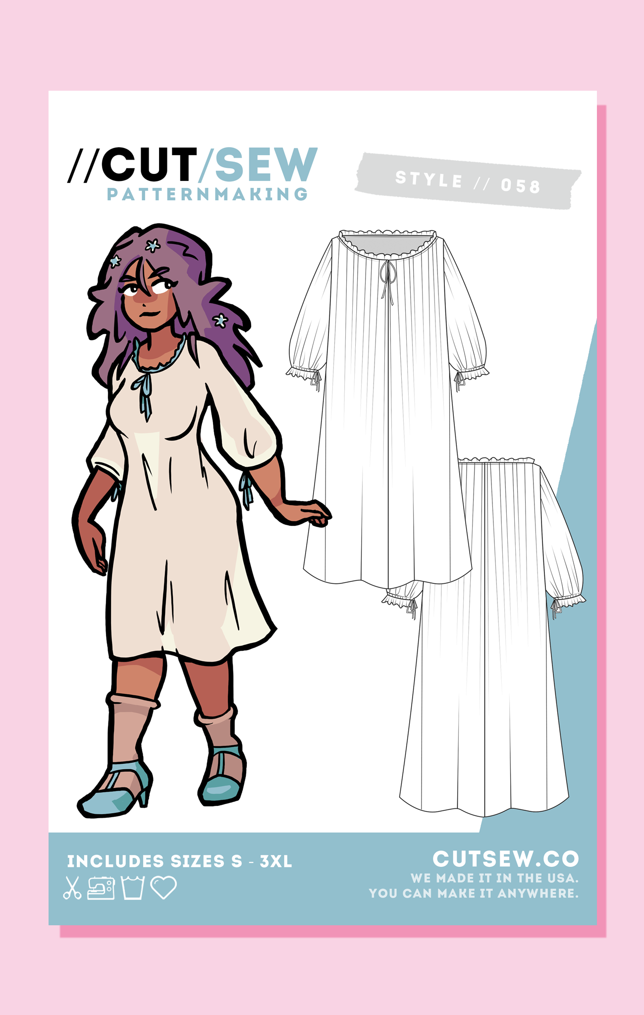 CUT/SEW Chemise Underdress Beginner Friendly Sewing Pattern