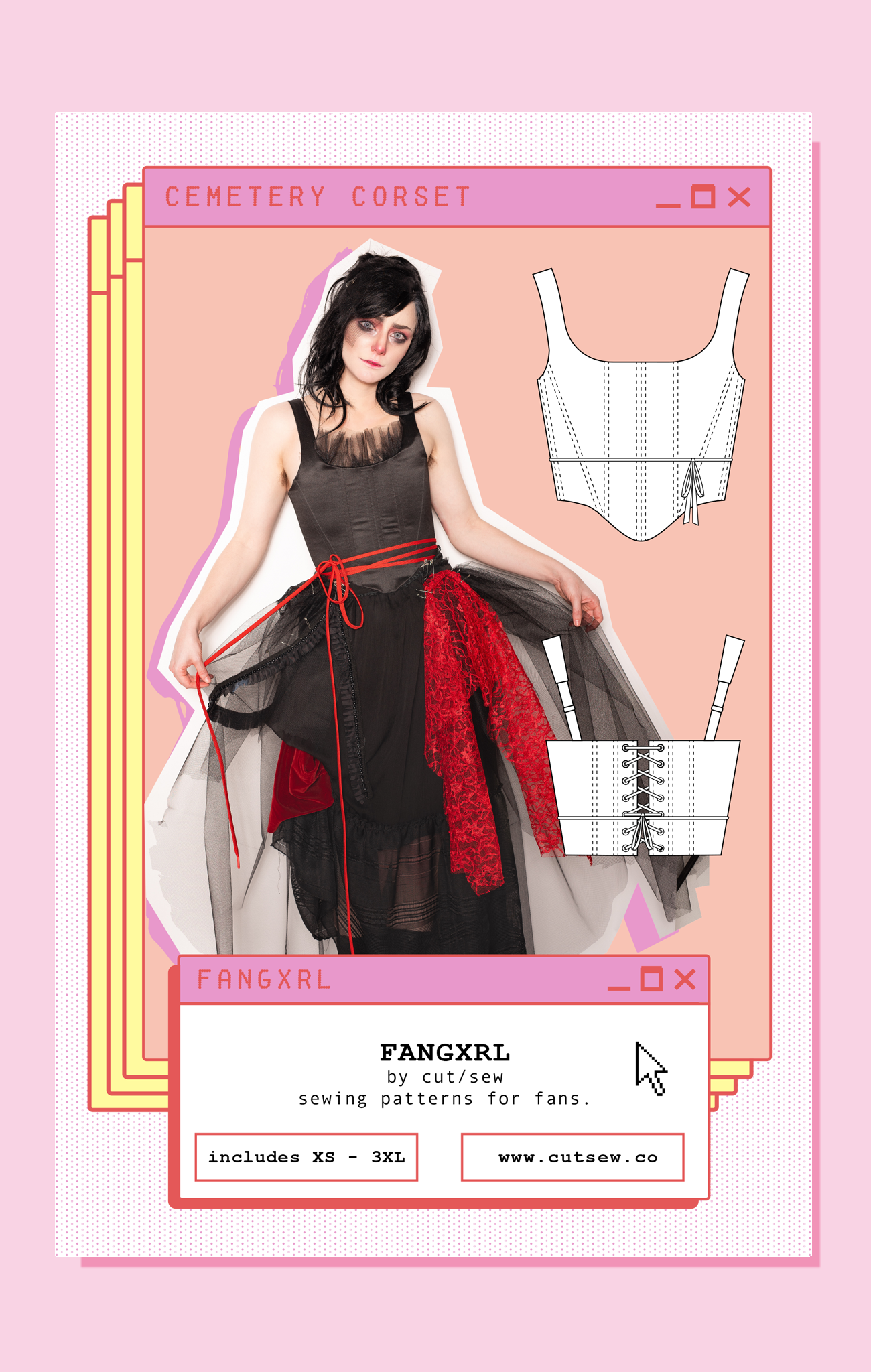 High Fashion Cropped Corset Sewing Pattern // CUT/SEW