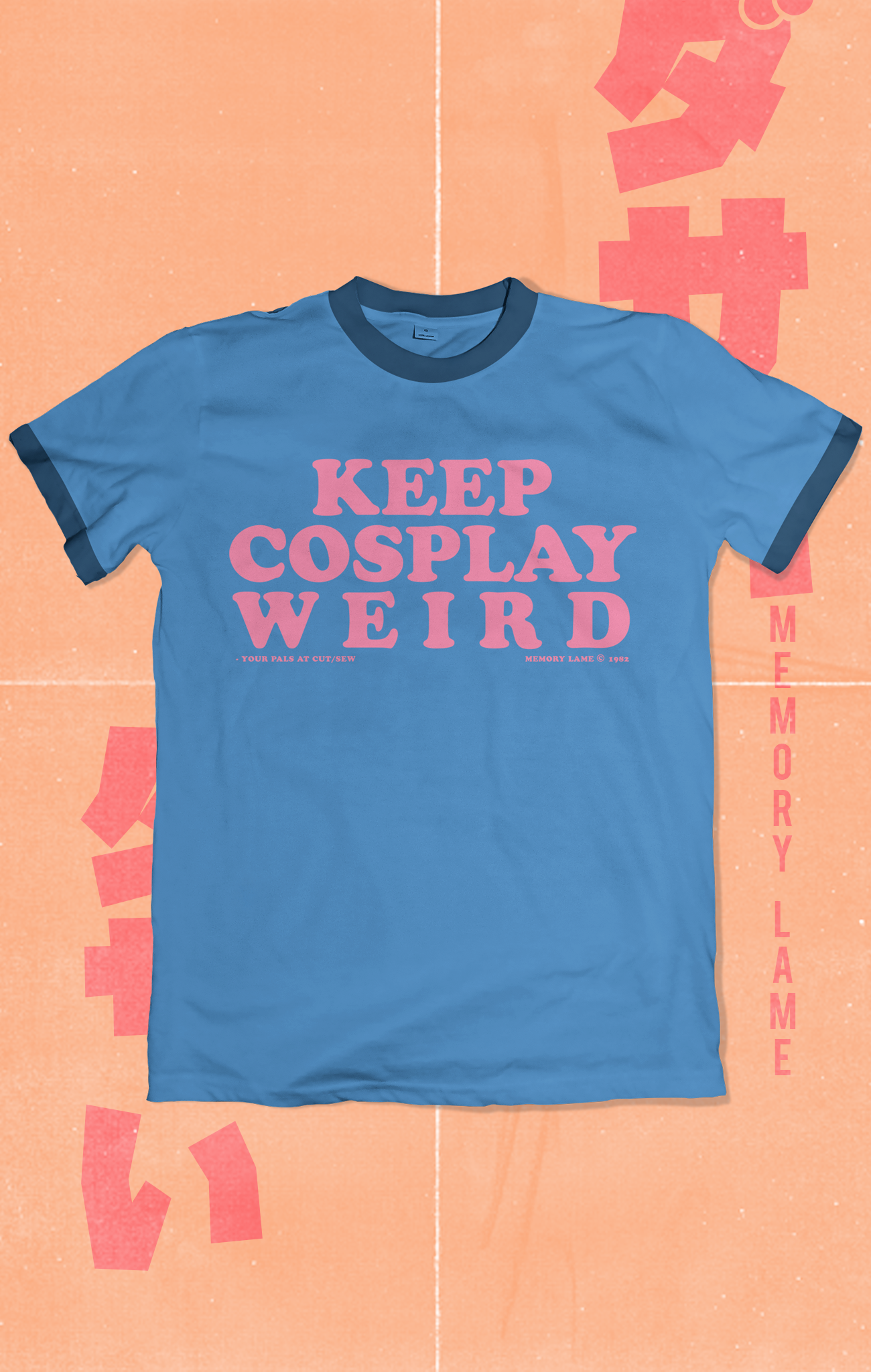 CUT/SEW Keep Cosplay Weird Blue Ringer Tee