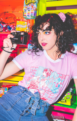 CUT/SEW Memory Lame Candy Pink Shoujo Ringer Tee