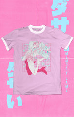 CUT/SEW Memory Lame Candy Pink Shoujo Ringer Tee